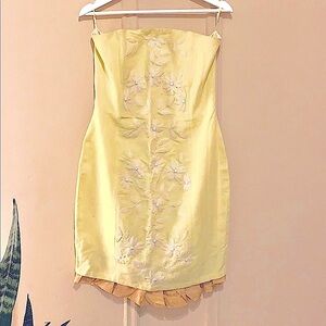 Plenty Tracy Reese Yellow Flower Embroidered Dress